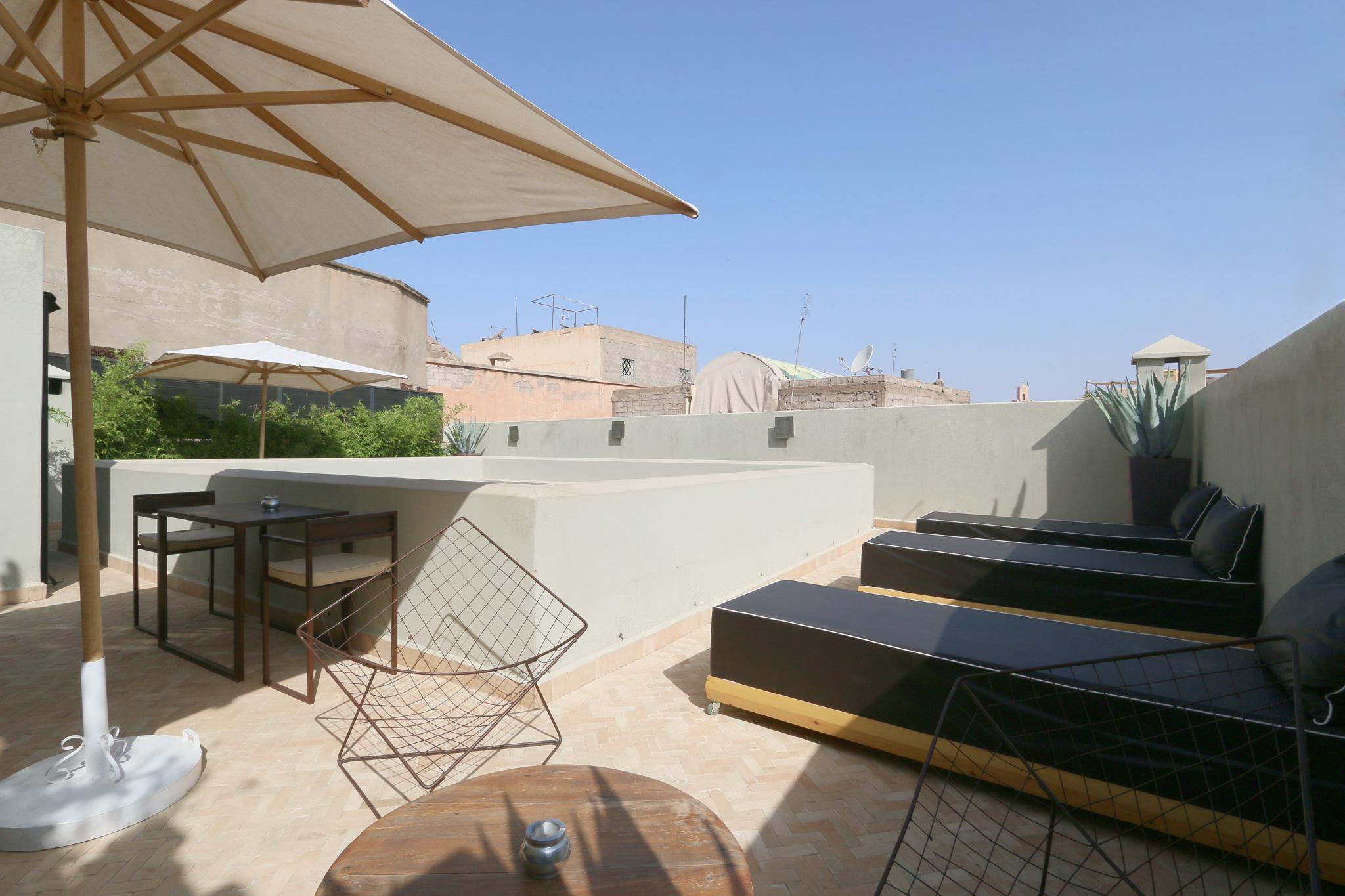 Ambre Epices Medina Riad Marrakesch Exterior foto Rooftop terrace